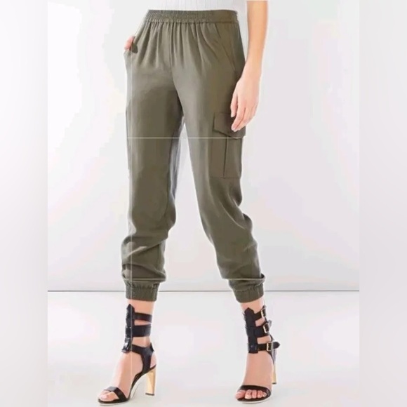 BCBGMAXAZRIA Army Green Cain Jogger Pants Size Medium - Picture 2 of 7